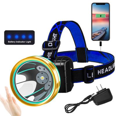 China Convenient Strong Light Ultra-Bright Long Range Rechargeable Ultra Long Led Alternate Head-Mounted Home Outdoor Induction Headlight for sale