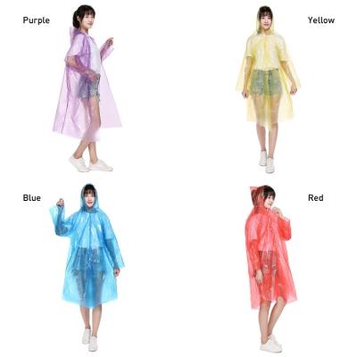 China Single Person Waterproof Clothing PE Rain Coat Disposable Plastic Rain Coat Raincoat Poncho FOR Adults Outdoor Hiking for sale