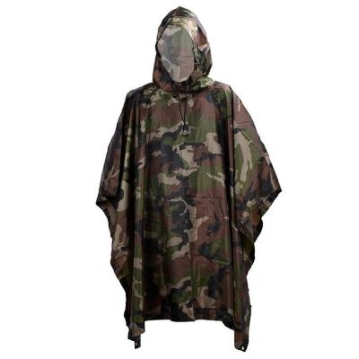 China Outdoor Hooded Outdoor Windproof Polyester Hooded Polyester Raincoat Poncho Floor Mat Rain Cover Multifunctional Poncho Raincoat With Custom Logo for sale