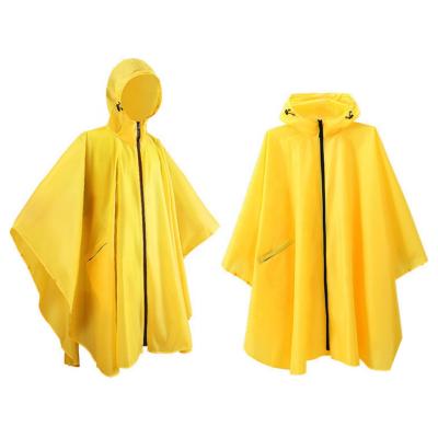 China Everest Lightweight Coating PU Fleece Women Fashion Rain Poncho Coat Waterproof Rain Lightweight PU Zipper Poncho For Women Girls for sale