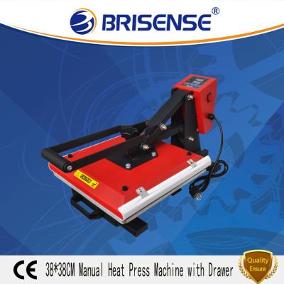 China Factory Direct Sale Brisense Brand Manual Drawing Type Fabric Printer 38*38 Heat Press Machine With CE for sale