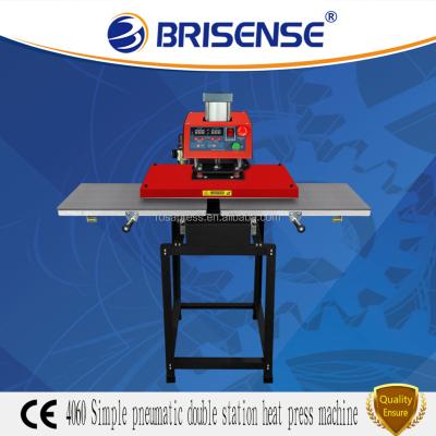 China Card Printer Factory Direct Sale Brisense Brand Simple Pneumatic Double 40*60 Stations T-shirt Printing Machine with CE for sale