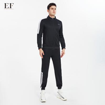 China Ever Fashion Breathable Mens Tracksuits Custom Letter Printing Zipper Up Pullover 2 PC Set Mens Jogging Set Training Suits for sale