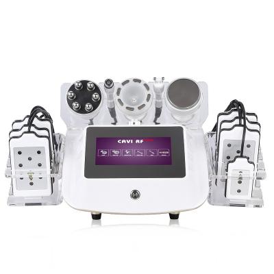 China Weight Loss Weight Loss 8 Body Pads Best Fat Lipo Radio Frequency Professional Vacuum 40K RF Laser Ultrasound 6 in 1 Cavitation Machine for sale