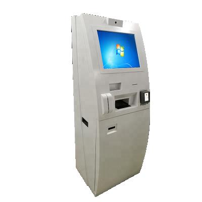 China Anti-dust Self Service Card Dispenser Touch Screen Payment Kiosk And Passport Scanner For Hotel Check In for sale