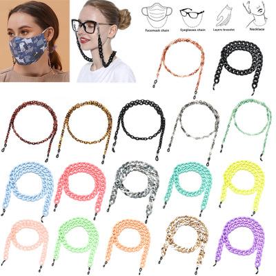 China Relieve Hot Selling Black Concise Thick Women's Sunglasses Chain Fashionable Fashion Sun Glasses Multicolor Acrylic Glass Chain for sale