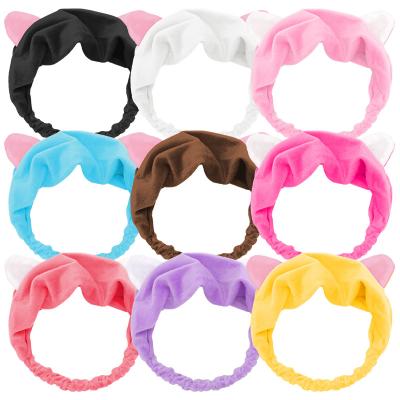 China Soft Women Girls Coral Fleece Hair Accessories For Shower Headbands Bow Knot Turban Bow Headband Makeup Soft Hair Band for sale