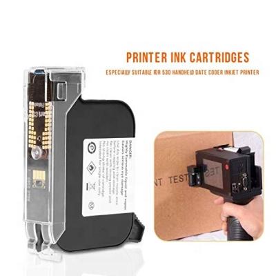 China Hot Selling Original 12.7 Mm Size Black Ink Cartridge For Handheld /1 Inch Inkjet Printer Solvent Fast Drying Ink Cartridge for sale