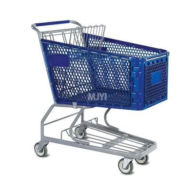 China 180l Heavy Duty Promotional Plastic Unfolding Shopping Cart for sale