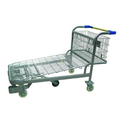 China Easy Mobile Heavy Duty Wire Mesh Warehouse Cargo Trolley for sale