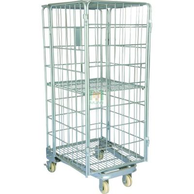 China Heavy Duty Collapsible Roll Container Warehouse Cage Trolley Logistics Trolley MJY-LC01 for sale