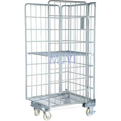 China Material Handling Heavy Duty Roll Cage Container Cargo Transport Trolley With Wheels for sale