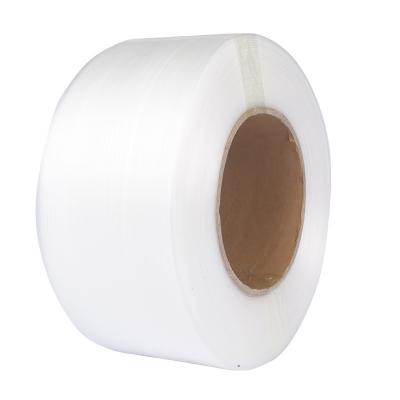 China Packing Machine White Durable PP Packing Roll Wrist Resistance Good Toughness Full Raw Materials Plastic Wrapping Straps for sale