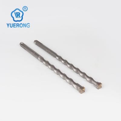 China Boreholes Gun Drill Bit 13*410mm Cross Tip Double Spline SDS Plus S4 Hammer Drill Bit for sale