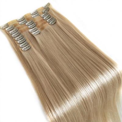 China Luster Eurasian Remy Human Hair Healthy Natural Curly Straight Ins 100G 120G Seamless Clip In Hair Extensions for sale