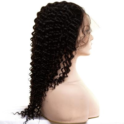 China Factory Wholesale Price Deep Wave Cuticle Lace Wig Top Selling Natural Black Hair Wigs For Women for sale