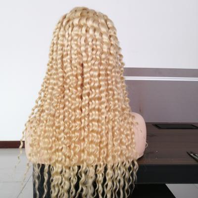 China Factory Wholesale Price 613 Curly Curly Blonde Curly Front Lace Wig Human Hair Wigs For Woman for sale