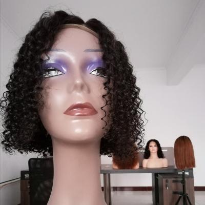 China Kinky Curly Short Hair Lace Front Human Hair Lace Wigs Curly Wigs Dangle Wig Hair For Woman for sale