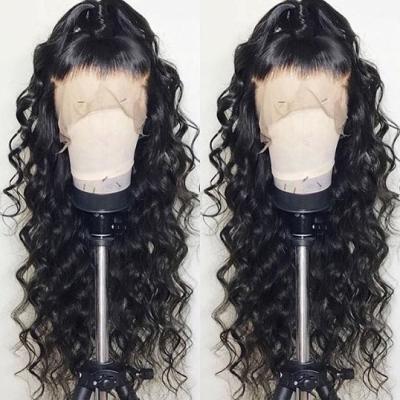 China Cuticle Lace Front Wig 360 Lace Wigs Loose Wave Brazilian Hair Pre Plucked With Bleached Knots For Black Women Long Wavy Glueless for sale