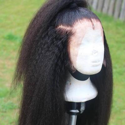 China 13*4 Lace Frontal Wigs Curly Straight Cuticle Lace Wig Pre Plucked Italian Remy Hair For Woman Brazilian 150% Density Yaki Hair Wigs for sale