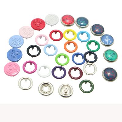 China Viable Fashion 9.5mm DTM Ring Cap Custom Bead Four Part Press Brass Prong Metal Snap Button for sale