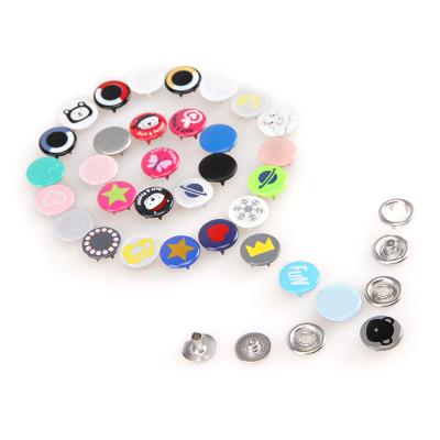 China Fashion Ring Nickel Free Fork Printed Four Part Press Metal Snap Button for sale