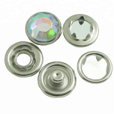 China Four Snap Button Sustainable Custom Metal Parts With Rhinestone Or Acrylic for sale