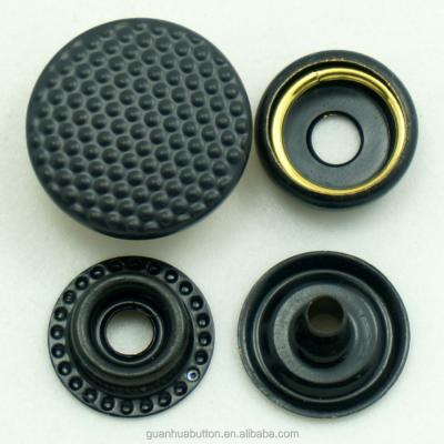 China Durable Nylon Finish Black 3 Bottom Parts And Rose Gold Fake Press Snap Button for sale