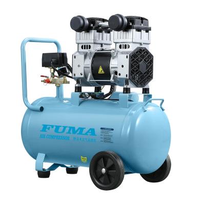 China Eco Friendly 50liter 1.5kw 1 Cylinder Oil Free 220v 60hz AC Oil Free Quiet Air Compressor for sale