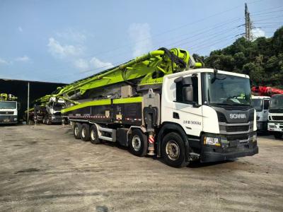 China 15840mm ZLJ5540THBSF 67m 2021 Zoomlion Used Diesel Concrete Pump Truck Scania Chassis for sale