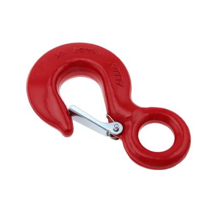 China Hot Sale Heavy Industry Eye Crane Hook With Latches And Sling Hook Eye Escape Hook With Latch for sale