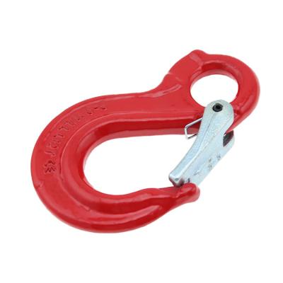 China Heavy Industry Manufacturer Price G80 Heavy Duty Eye Sling Crane Hook With Latch for sale