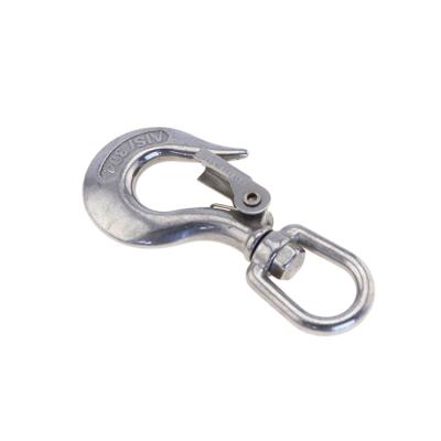 China Heavy Industry Stainless Steel Swivel Clevis Hook With Latch Swivel Hoist Lifting Chain Hooks for sale