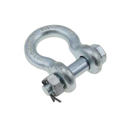 China US Type G2130 Heavy Industry Drop Forged Galvanized Bow Type Safety Anchor Bolt Type Shackle for sale