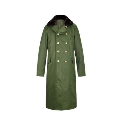 China Military Windproof Winter Thicken Windproof Customized Army Green Long Coat for sale