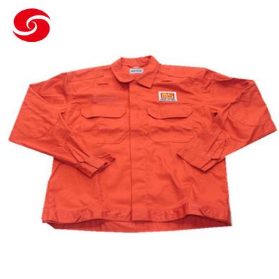 China 100% Orange Color Cotton Flame Retardent Safety Fire Resistant Working Clothing for sale