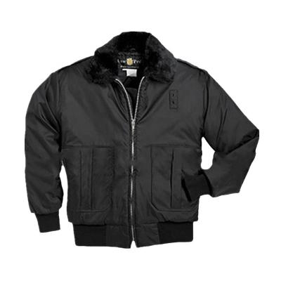 China Brass Breathable Front Zipper Pilot Jacket Black Color for sale