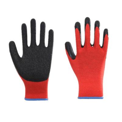 China Live Working Yellow Latex Coated Polyester Knitted Safety Working Gloves for sale