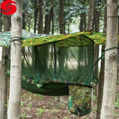 China Outdoor Activities Camouflage Canopy Hammocks With Mosquito Netting for sale