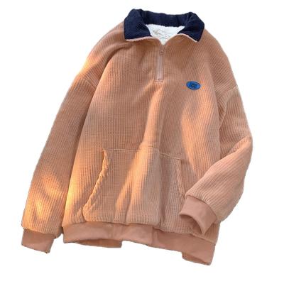 China Wholesale Custom Thick Square Waffle Collar Zipper Anti-wrinkle Waffle Coat Kids Sweater Men Women Thick Square Sweater for sale