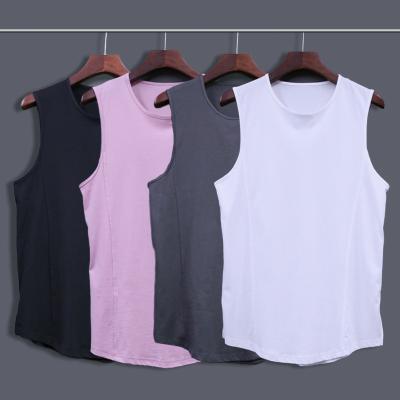 China QUICK DRY Sports Vest Men Shirt Edge C Shape Design Sleeveless 100% Cotton Vest Breathable Gym Clothes Workout Clothing for sale