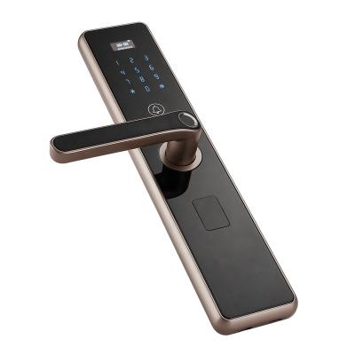 China Apartment / Home 6068 Smart Aluminum Door Lock Fingerprint Mortises Inside Keyless Intelligent Digital Handle Lock for sale