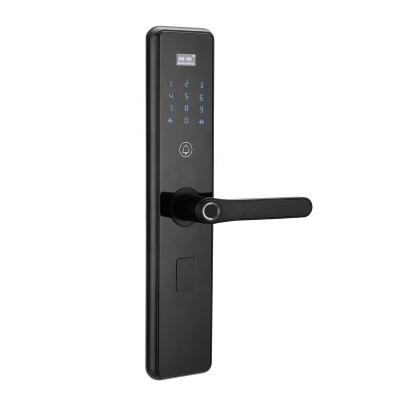 China Waterproof WiFi App Home Hotel Residence Bedroom Door Lock Smart Biometric Fingerprint Door Handle Keyless Digital Lock for sale