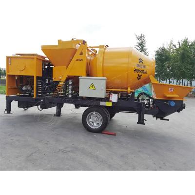 China Factory Sale Remote Control Function Portable Diesel Concrete Mixer With Pump for sale