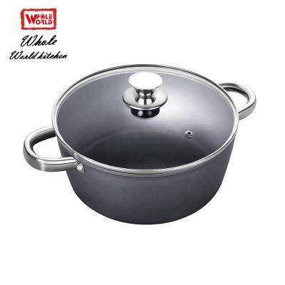 China Sustainable Aluminum Pressed Non Stick Cooking Pots Casserole Sauce Pot Stock Pot for sale