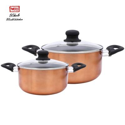 China Non Stick Casserole Dish Pot Sustainable High Quality Stock Pot Cooking Casserole With Glass Lid for sale