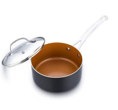 China Factory Price Viable Aluminum Cooking Sauce Pan Milk Pan Stainless Steel Handle Pot for sale