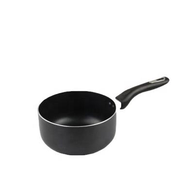 China Viable new fashion black color classic cookware kitchenware accessories nonstick pan with lid pot set cookware set cooking for sale