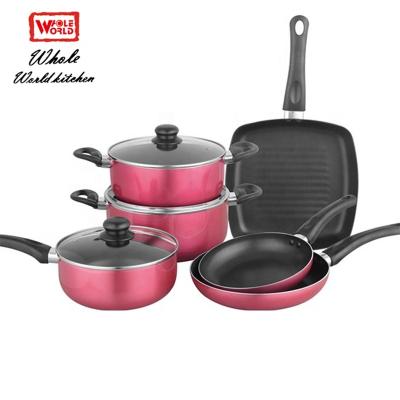 China Useful Parini Pink Products Design Cookware Oil Free Cookware Casserole Sustainable Selling Oil Free Set for sale