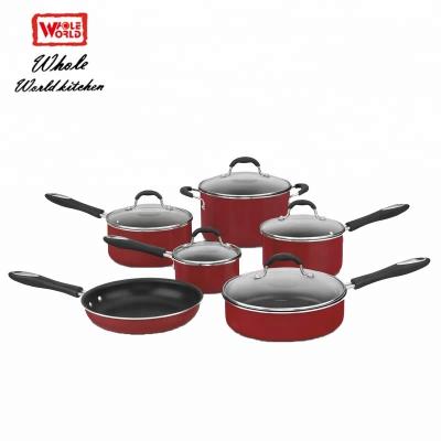 China Sustainable aluminum non stick masterclass 12pcs premium cooking pot set cookware set for sale